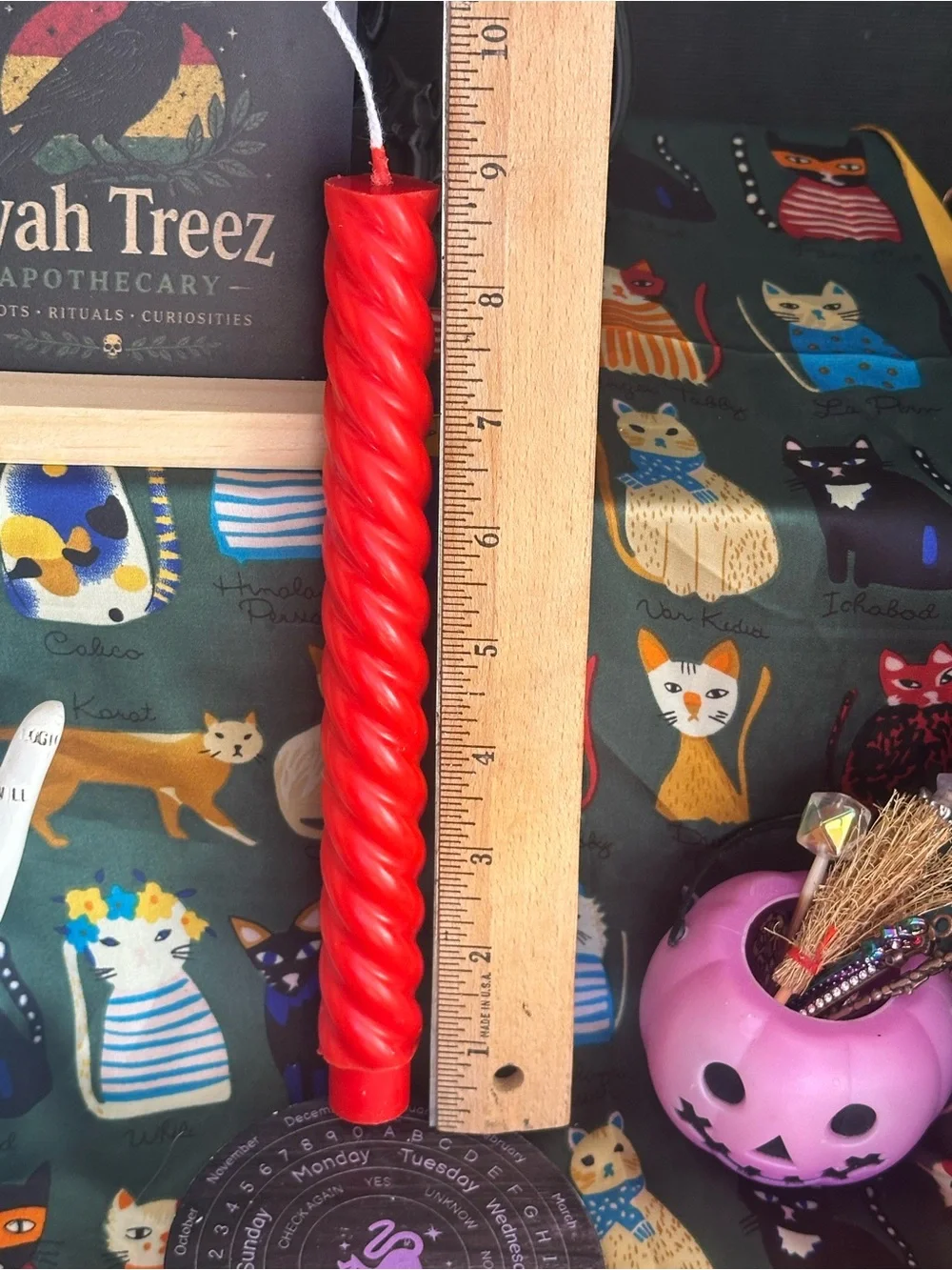 Red Spiral Taper Candle